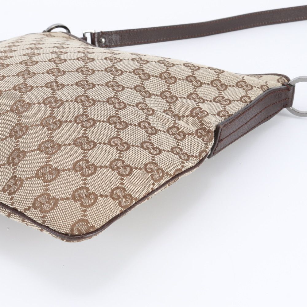Gucci GG Canvas Leather Shoulder Bag Crossbody Messenger Brown Rem — view 4