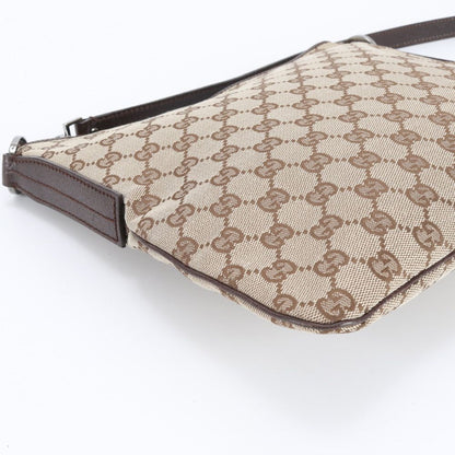 Gucci GG Canvas Leather Shoulder Bag Crossbody Messenger Brown Rem — view 6