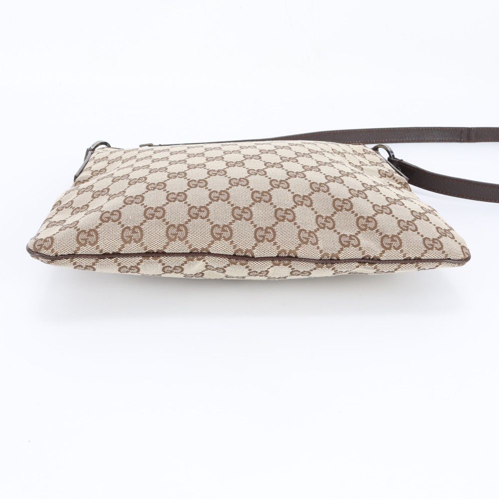Gucci GG Canvas Leather Shoulder Bag Crossbody Messenger Brown Rem — view 5