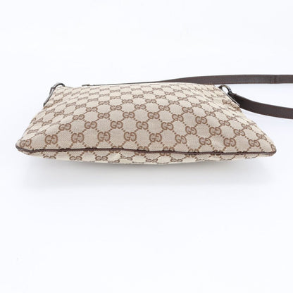 Gucci GG Canvas Leather Shoulder Bag Crossbody Messenger Brown Rem — view 5