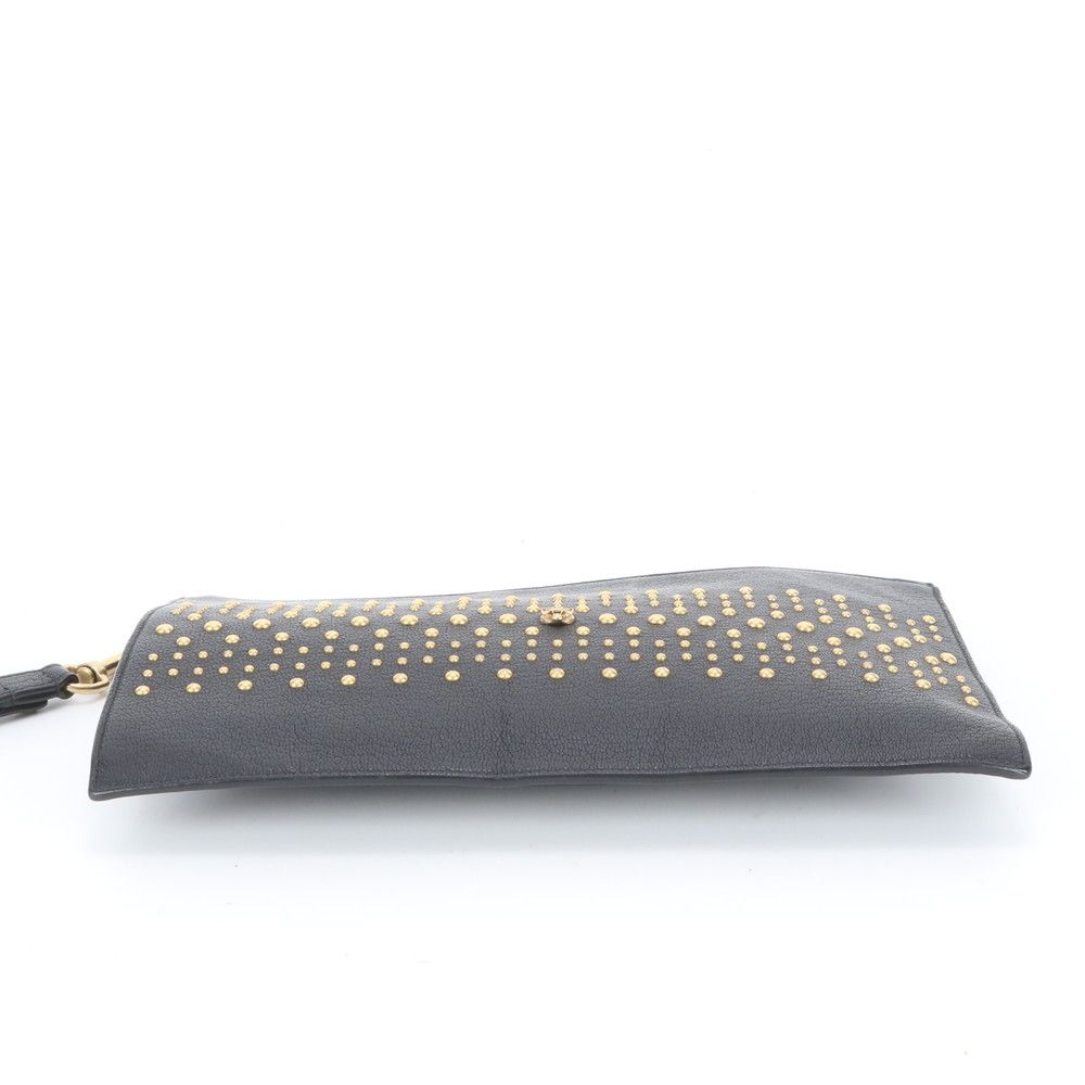 Gucci Tiger Head Leather Clutch Pouch Black Enm — view 5