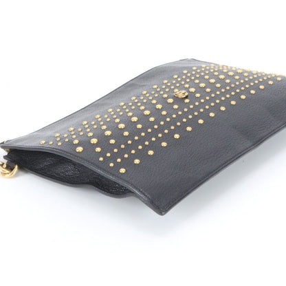 Gucci Tiger Head Leather Clutch Pouch Black Enm — view 4