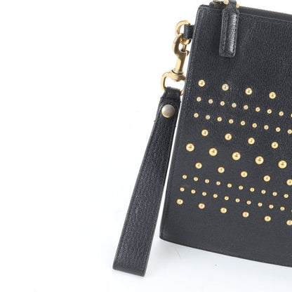 Gucci Tiger Head Leather Clutch Pouch Black Enm — view 2