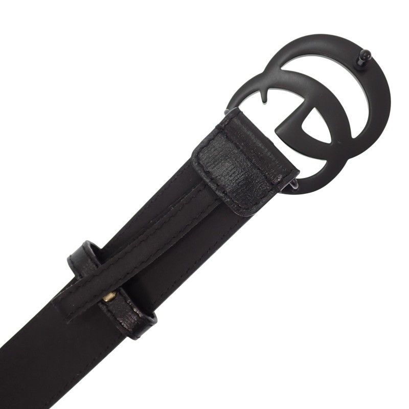 Gucci GG Marmont Slim Monochrome 75 Belt Leather Black — view 7