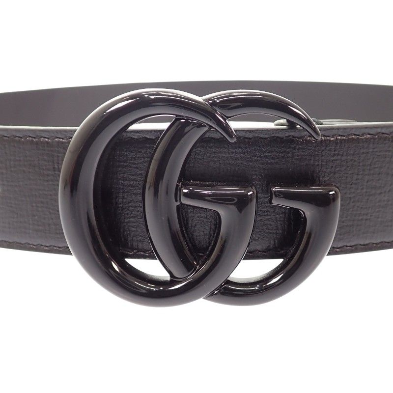 Gucci GG Marmont Slim Monochrome 75 Belt Leather Black — view 6