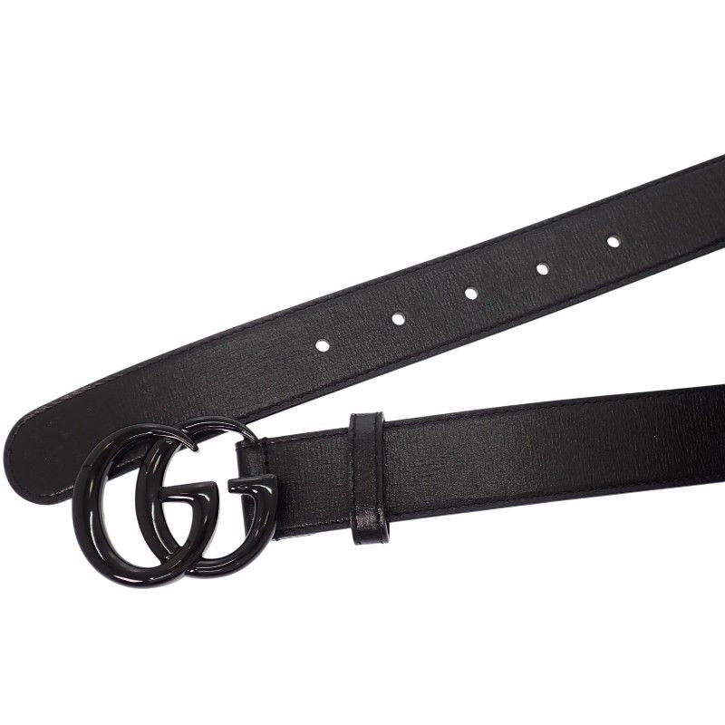 Gucci GG Marmont Slim Monochrome 75 Belt Leather Black — view 8