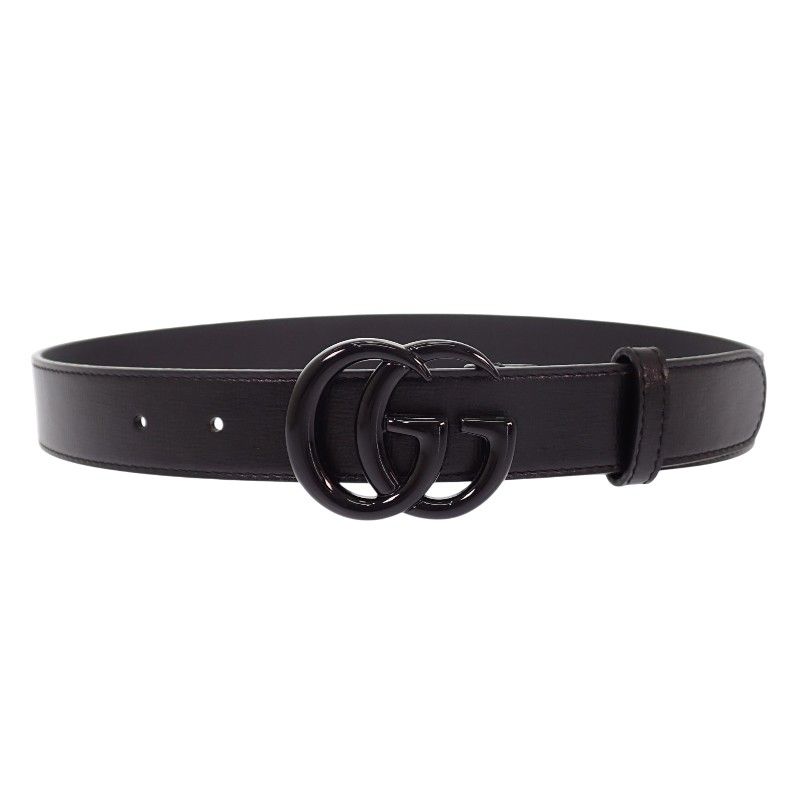 Gucci GG Marmont Slim Monochrome 75 Belt Leather Black — view 5