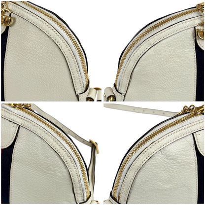 Gucci Ophidia Sherry Line Mini Shoulder Bag Crossbody Pochette Leather White — view 6