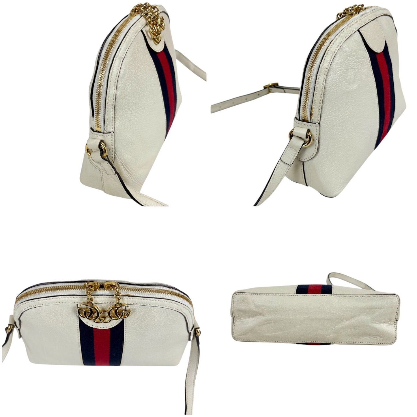 Gucci Ophidia Sherry Line Mini Shoulder Bag Crossbody Pochette Leather White — view 5