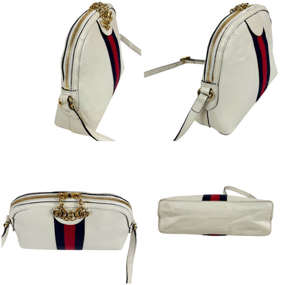 Gucci Ophidia Sherry Line Mini Shoulder Bag Crossbody Pochette Leather White — view 5