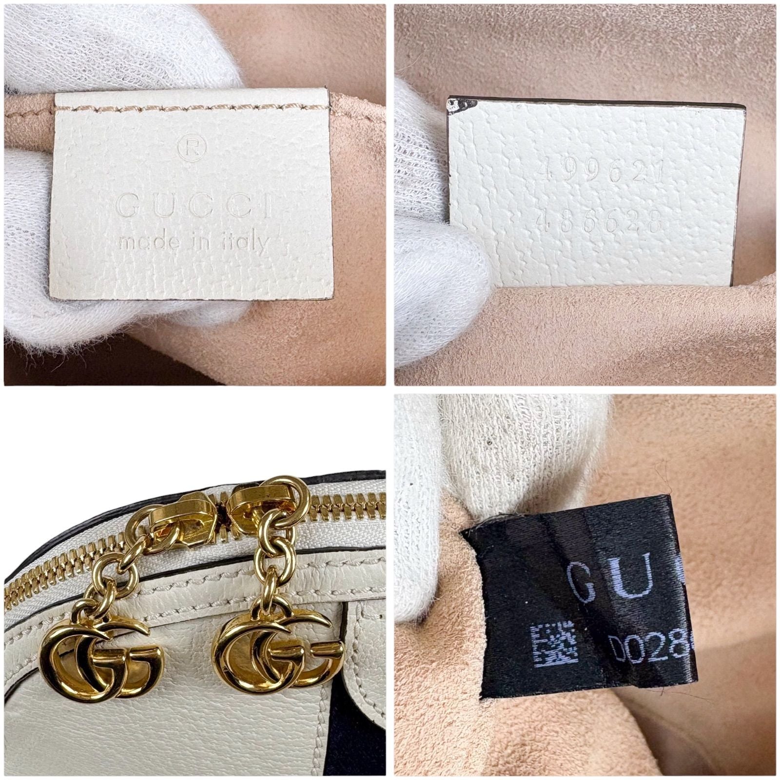 Gucci Ophidia Sherry Line Mini Shoulder Bag Crossbody Pochette Leather White — view 9