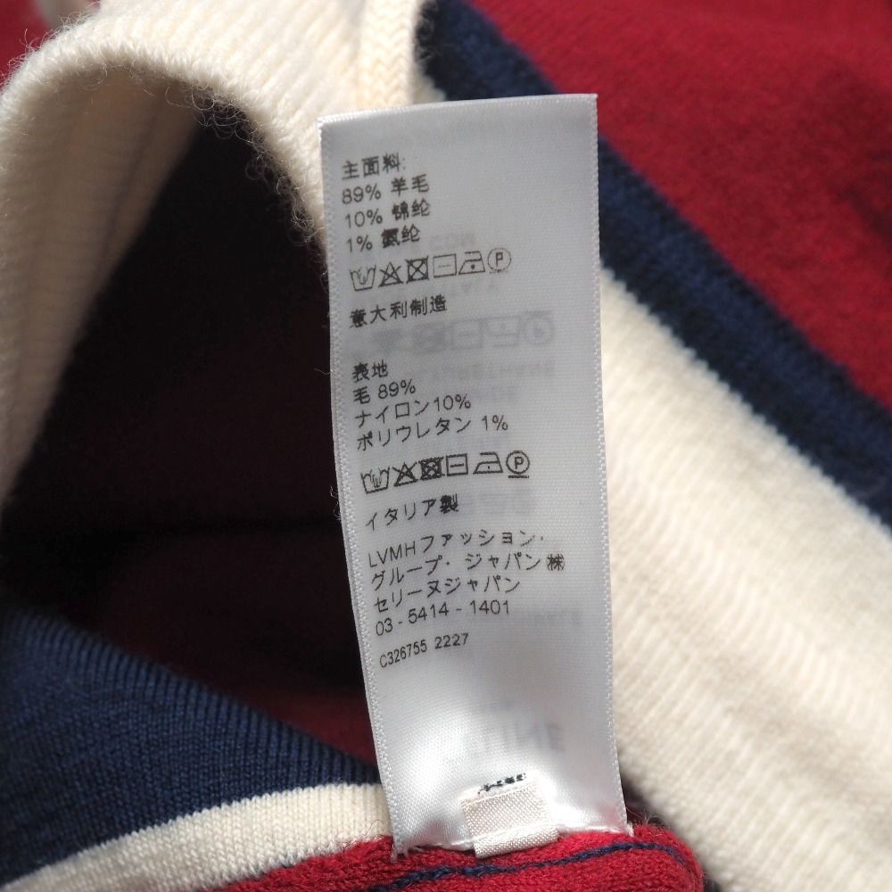 Celine Mini Skirt S Triomphe Embroidery Side Line Knit Tricolor — view 7
