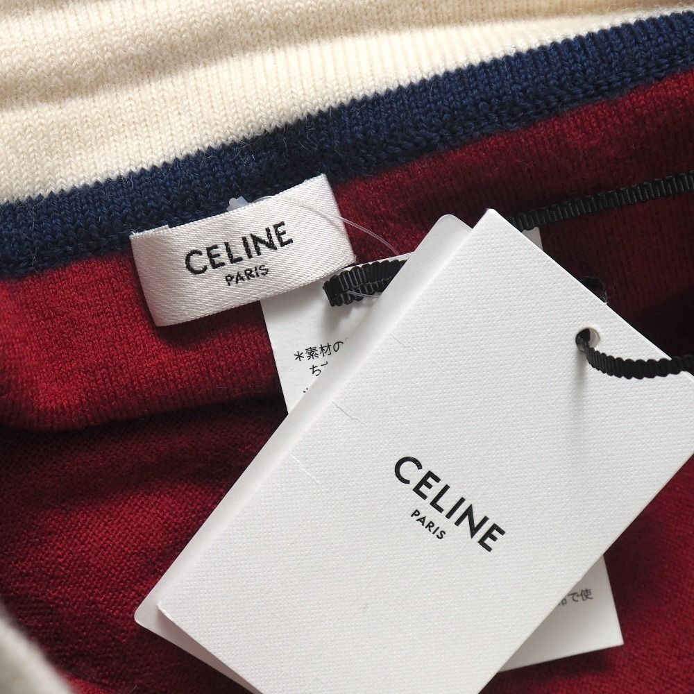 Celine Mini Skirt S Triomphe Embroidery Side Line Knit Tricolor — view 6