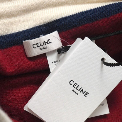 Celine Mini Skirt S Triomphe Embroidery Side Line Knit Tricolor — view 6