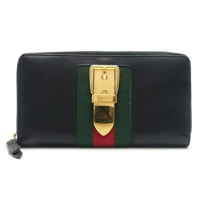 Gucci Sylvie Round Wallet Leather Black