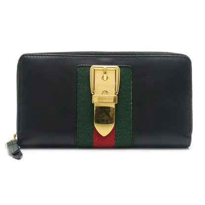 Gucci Sylvie Round Wallet Leather Black