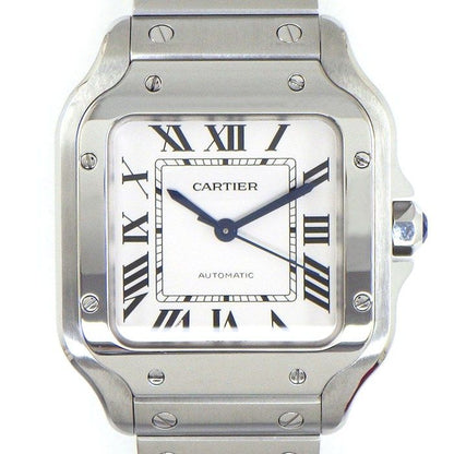 Cartier Watch Santos MM Square White Dial Roman Index SS Automatic Winding