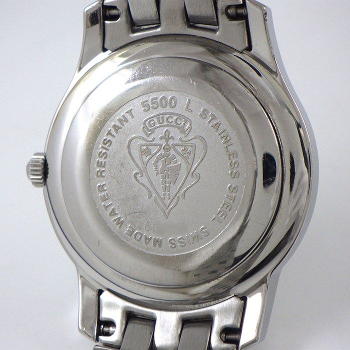 Gucci Watch Class Date Roman Index Black Dial SS Quartz Analog — view 4