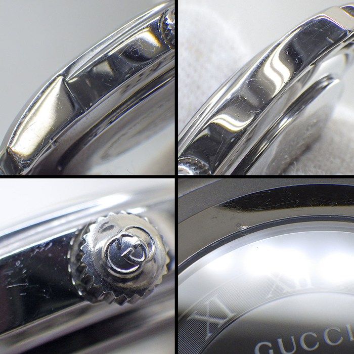 Gucci Watch Class Date Roman Index Black Dial SS Quartz Analog — view 6