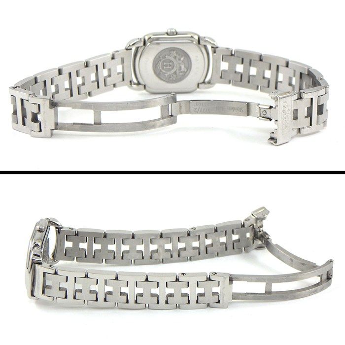 Hermes Watch Rari White Dial Link Bracelet SS Quartz Analog — view 3