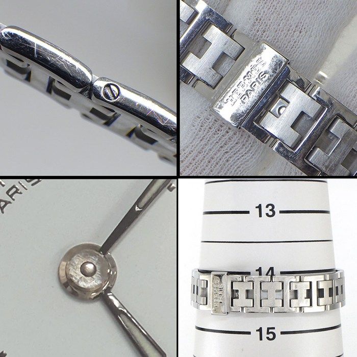 Hermes Watch Rari White Dial Link Bracelet SS Quartz Analog — view 9