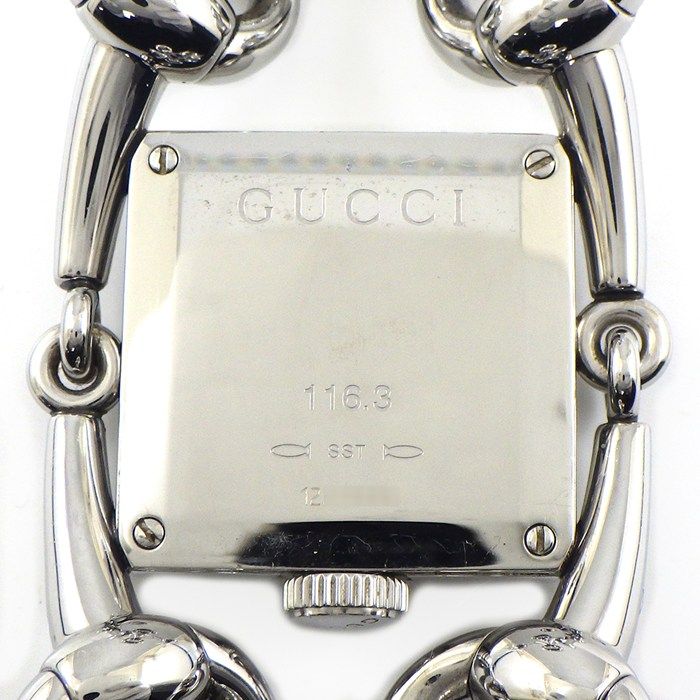 Gucci Watch Signoria 116.3 12 Points Diamond Index Square White Shell Dial SS — view 4