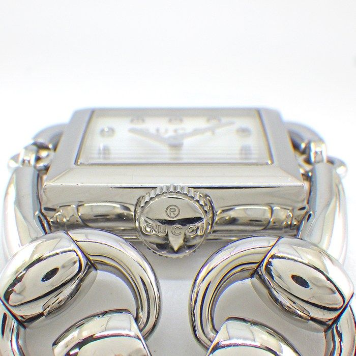 Gucci Watch Signoria 116.3 12 Points Diamond Index Square White Shell Dial SS — view 2