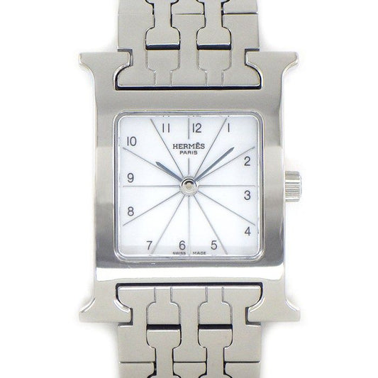 Hermes Watch Square White Dial SS Quartz Analog