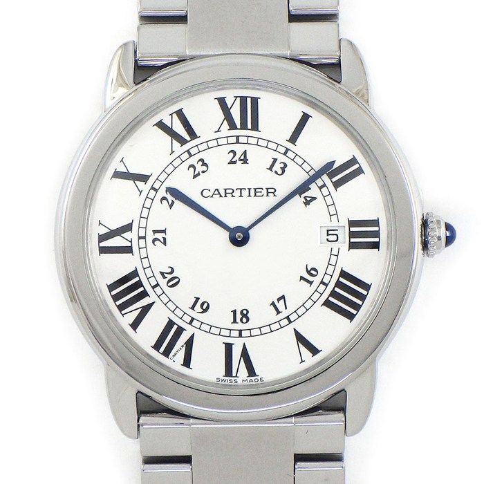 Cartier Watch Rondo Solo Silver Dial Roman Index SS Quartz Analog
