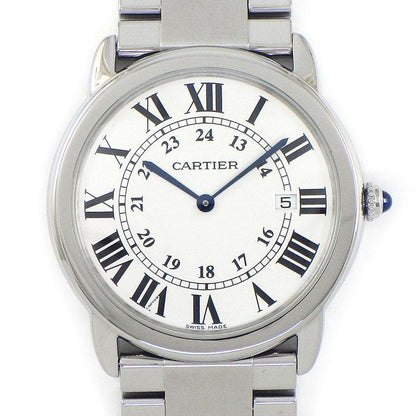 Cartier Watch Rondo Solo Silver Dial Roman Index SS Quartz Analog