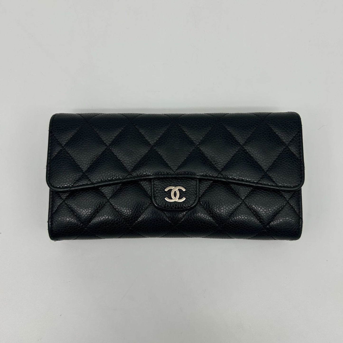 Chanel Quilted Wallet Caviar Leather
