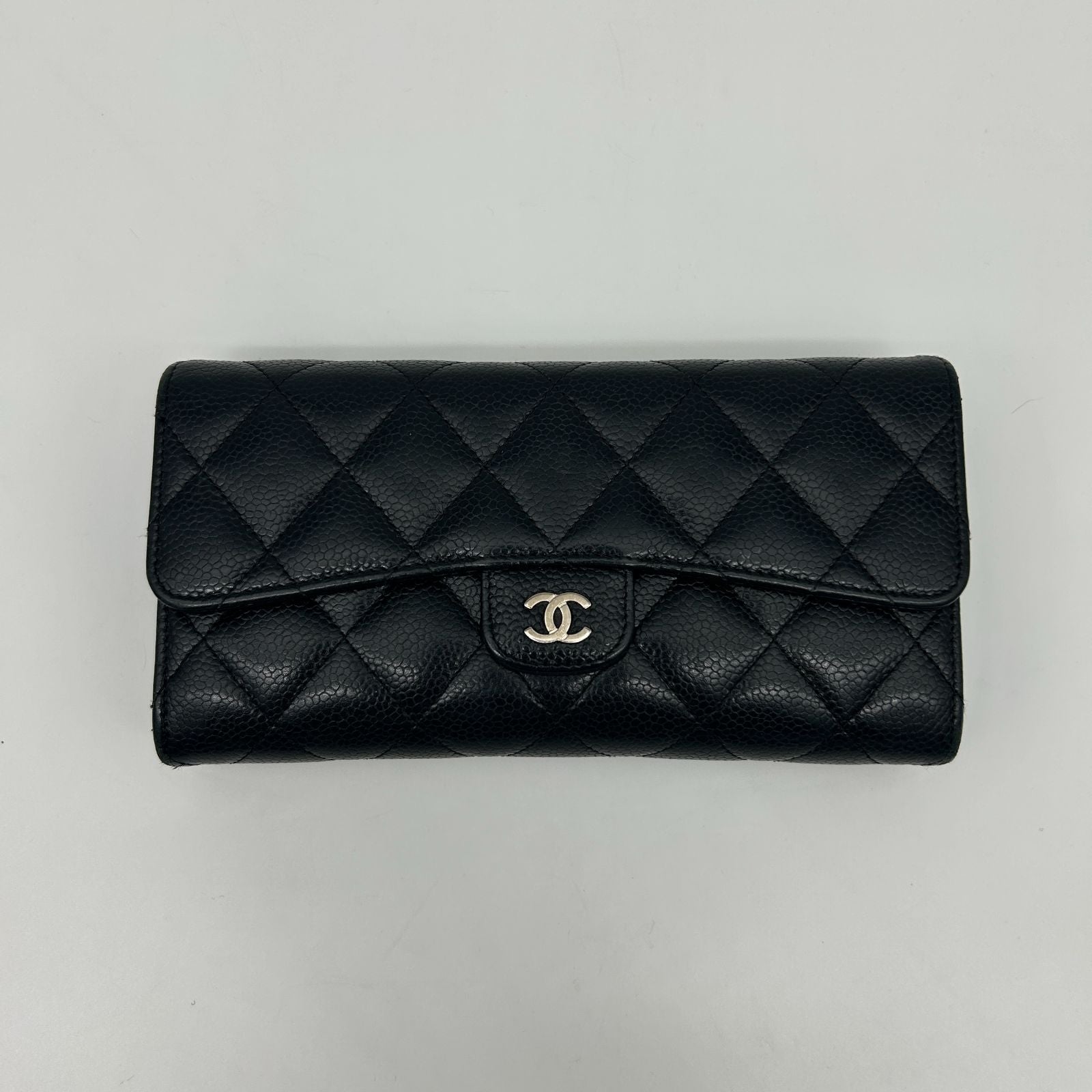 Chanel Quilted Wallet Caviar Leather