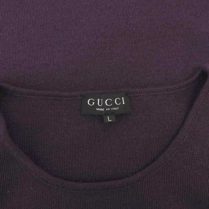 Gucci Knit Sweater Wool Long Sleeve L Purple — view 6