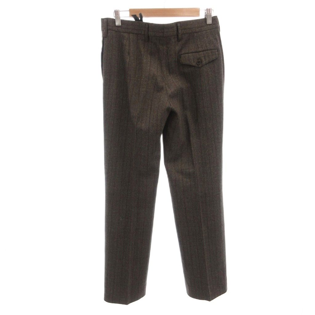 Prada Pants Trousers Wool Stripe 42 Brown — view 2