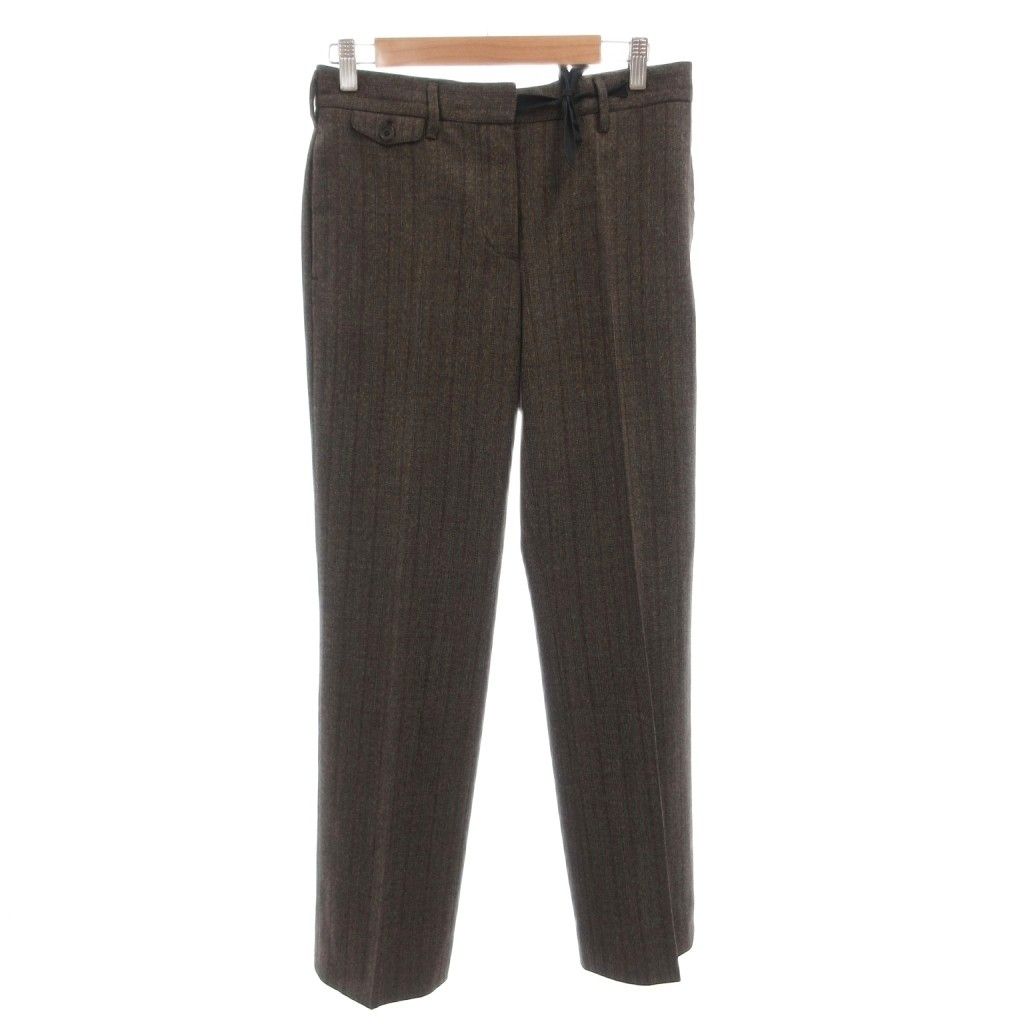 Prada Pants Trousers Wool Stripe 42 Brown