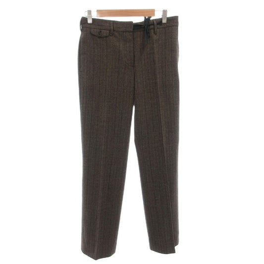 Prada Pants Trousers Wool Stripe 42 Brown