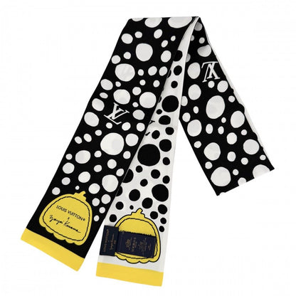 Louis Vuitton Scarf Yayoi Kusama Bandeau Infinity Dot LV Yk Silk Black Yellow — view 2
