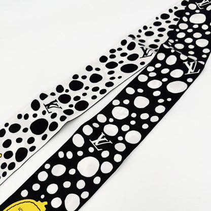 Louis Vuitton Scarf Yayoi Kusama Bandeau Infinity Dot LV Yk Silk Black Yellow — view 4