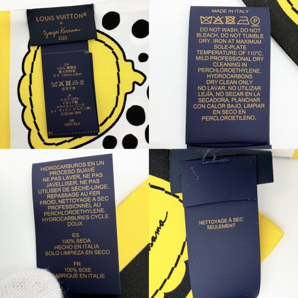 Louis Vuitton Scarf Yayoi Kusama Bandeau Infinity Dot LV Yk Silk Black Yellow — view 3