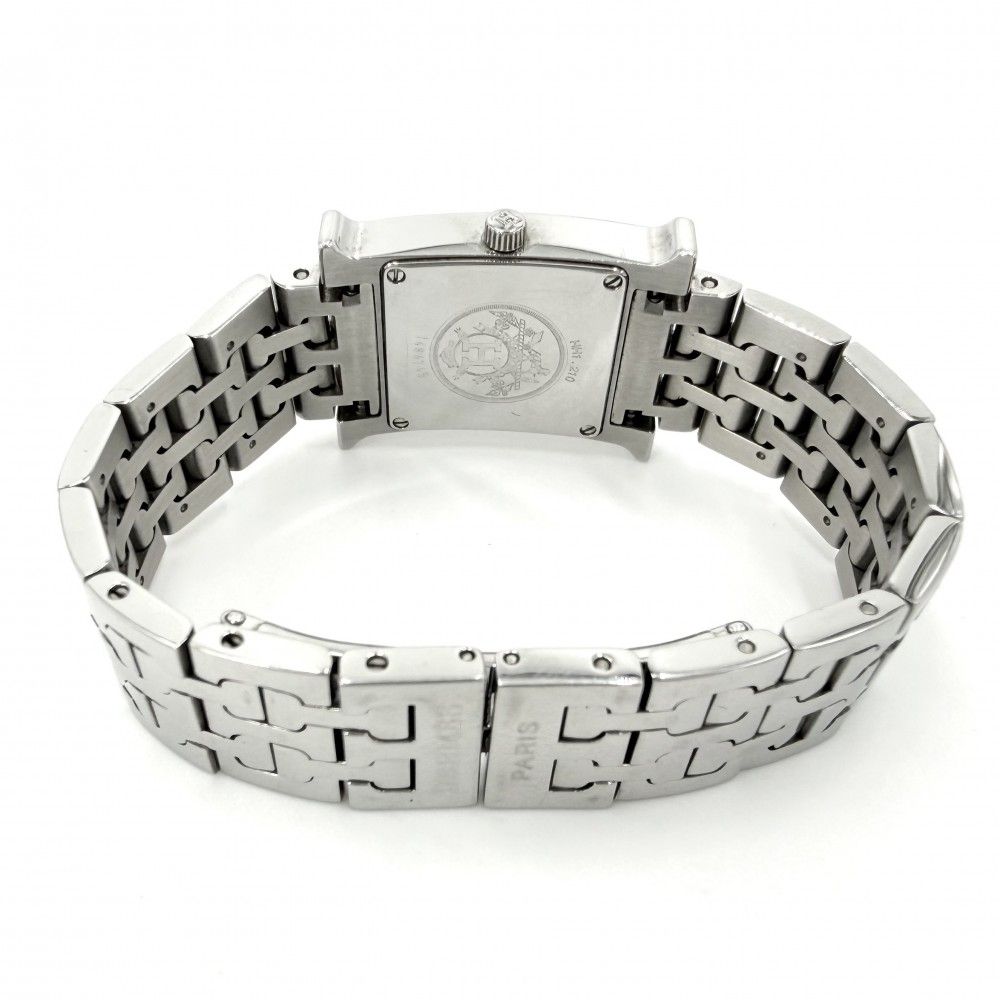 Hermes Watch Quartz Black Dial SS Stainless Steel Silver — view 3