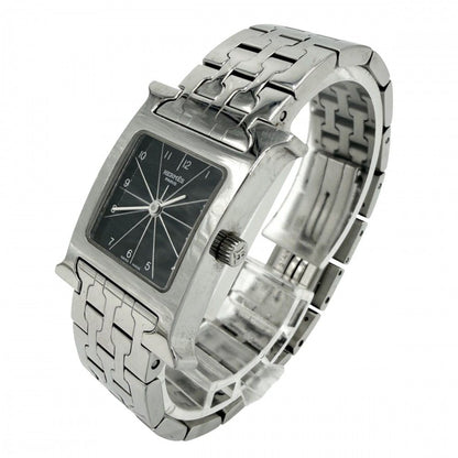 Hermes Watch Quartz Black Dial SS Stainless Steel Silver — view 2