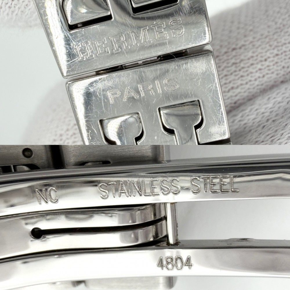 Hermes Watch Quartz Black Dial SS Stainless Steel Silver — view 6