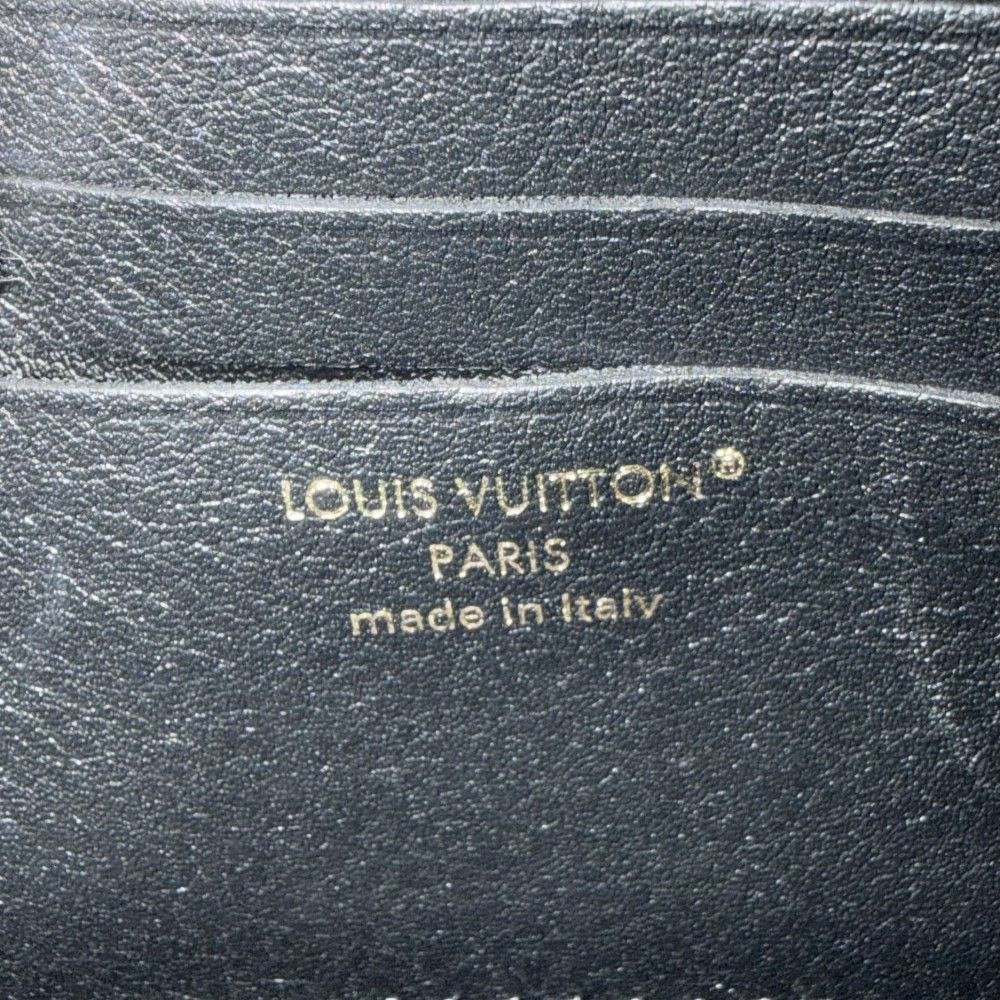 Louis Vuitton Chain Wallet LV Blue Mu on 2-Way Shoulder Bag Leather Black Gold — view 5