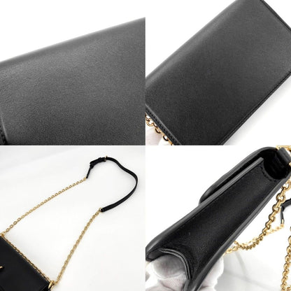 Louis Vuitton Chain Wallet LV Blue Mu on 2-Way Shoulder Bag Leather Black Gold — view 7