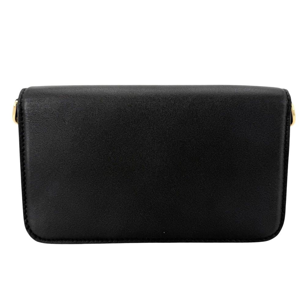 Louis Vuitton Chain Wallet LV Blue Mu on 2-Way Shoulder Bag Leather Black Gold — view 2