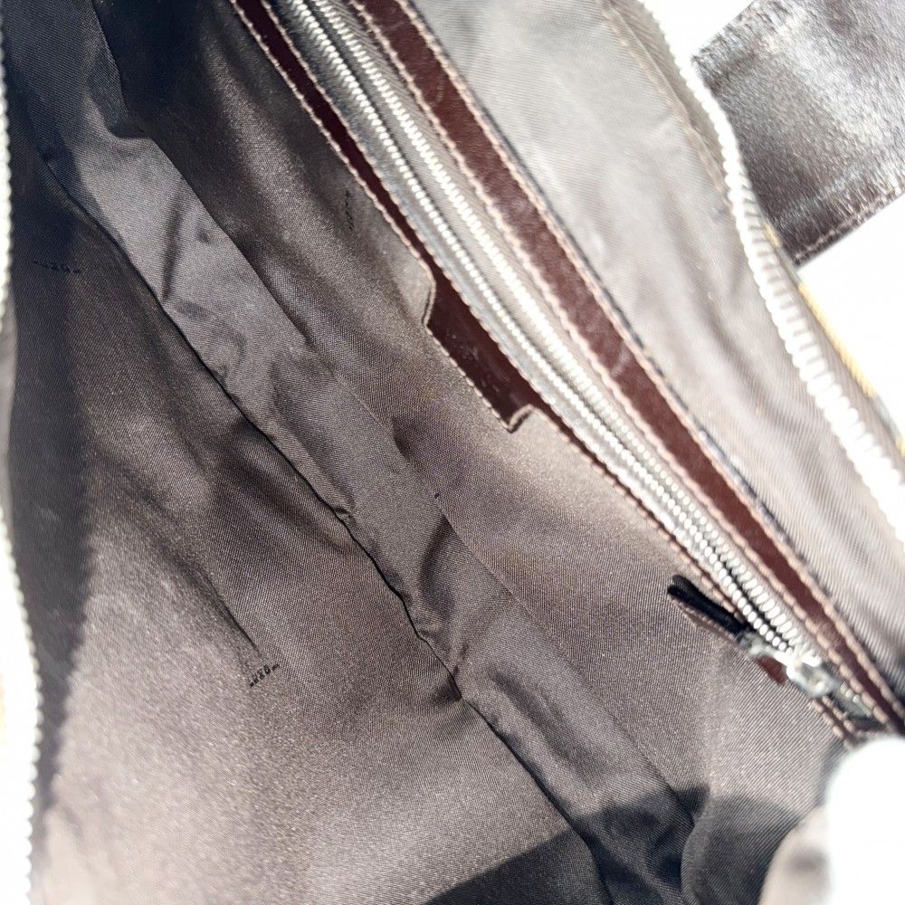 Fendi Moon Shoulder Bag Zucca Pattern Canvas Leather Brown Silver — view 4