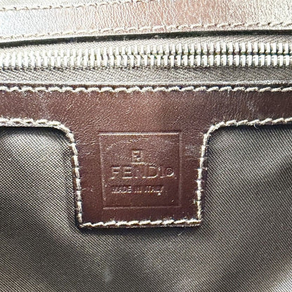 Fendi Moon Shoulder Bag Zucca Pattern Canvas Leather Brown Silver — view 5
