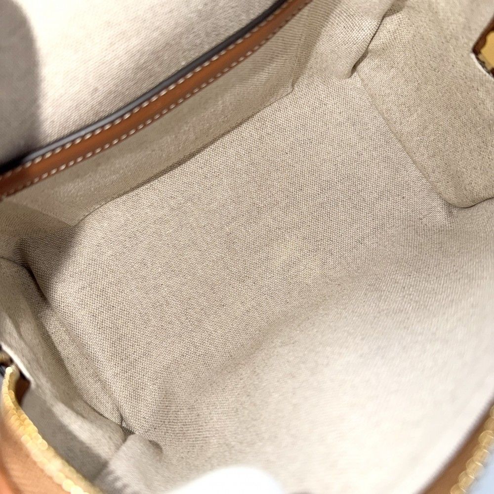 Celine 2-Way Triomphe Cuir Small Mini Boston Shoulder Bag Crossbody Canvas — view 4