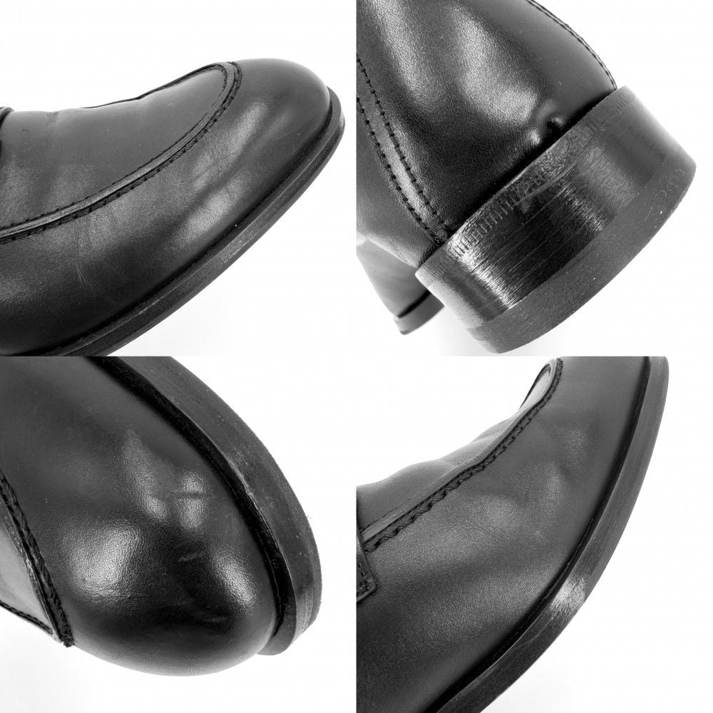 Hermes Loafers Monterey Moccasins Shoes 41.5 Leather Black Silver — view 4