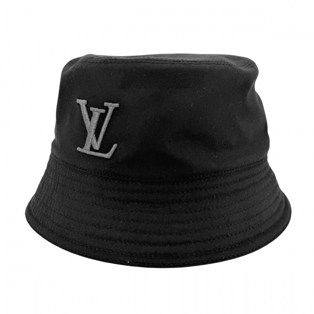 Louis Vuitton Hat Logo Embroidery Bucket Hat Only LV S Hat Cotton Black